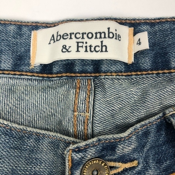 ABERCROMBIE & FITCH Women’s Blue Jean Sz 4 Distressed - Picture 4 of 12